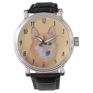Finnische Spitz-Malerei - Niedliche Originalkunst  Armbanduhr