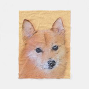 Finnische Spitz-Malerei - Niedliche Originalkunst Fleecedecke