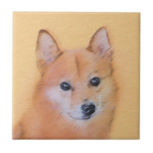 Finnische Spitz-Malerei - Niedliche Originalkunst Fliese