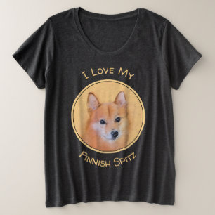 Finnische Spitz-Malerei - Niedliche Originalkunst  Große Größe T-Shirt