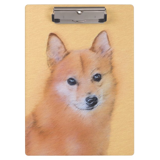 Finnische Spitz-Malerei - Niedliche Originalkunst  Klemmbrett (Vorderseite)