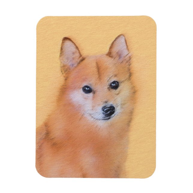 Finnische Spitz-Malerei - Niedliche Originalkunst  Magnet (Vertikal)