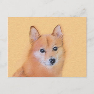 Finnische Spitz-Malerei - Niedliche Originalkunst  Postkarte
