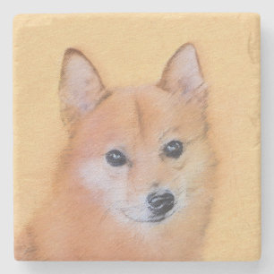 Finnische Spitz-Malerei - Niedliche Originalkunst  Steinuntersetzer