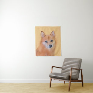 Finnische Spitz-Malerei - Niedliche Originalkunst Wandteppich