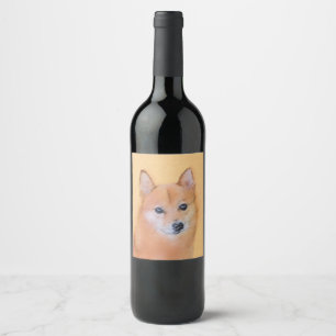 Finnische Spitz-Malerei - Niedliche Originalkunst Weinetikett