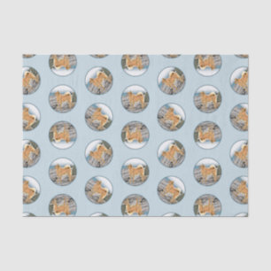 Finnische Spitz Seashore Malerei Original Hundesch Seidenpapier