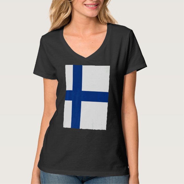 Finnische Staatsflagge T-Shirt (Vorderseite)
