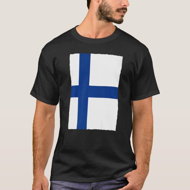 Finnische Staatsflagge T-Shirt (Vorderseite)