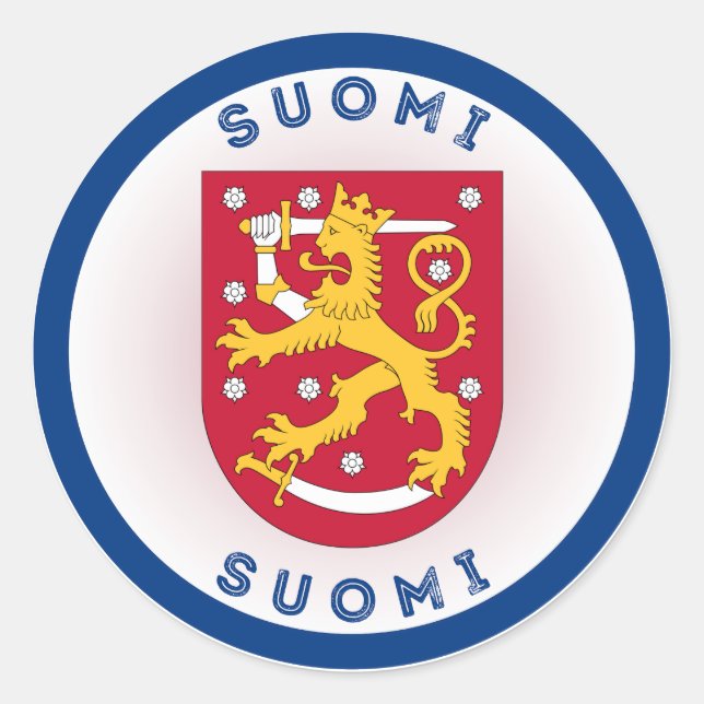 Finnische Wappen-Circle-Form Runder Aufkleber (Vorderseite)