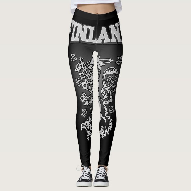 finnische Wappendecke Leggings (Vorderseite)