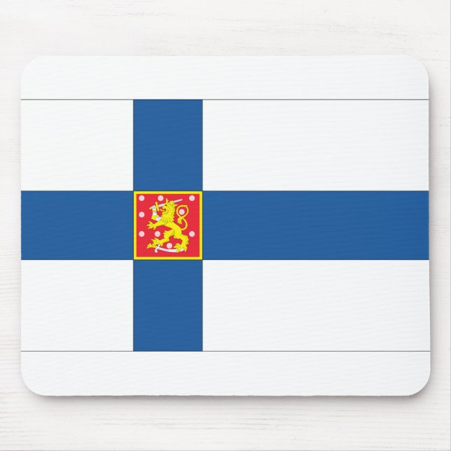 Finnische Wappenflagge Mousepad (Vorne)