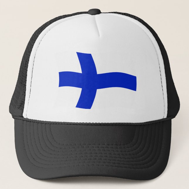 Finnischer Flaggenhut Truckerkappe (Vorderseite)