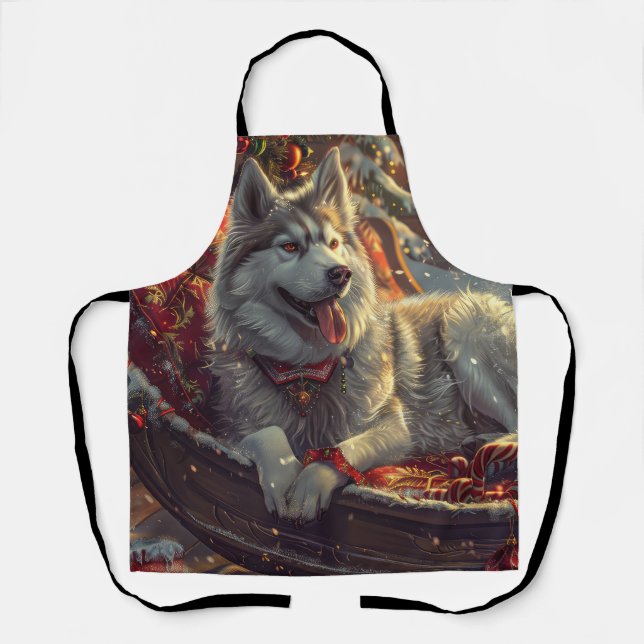 Finnischer Laphund Dog Weihnachtsfest Schürze (Vorderseite)