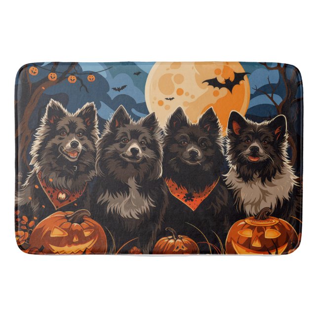 Finnischer Lapphund Halloween Spooky Badematte (Vorderseite)