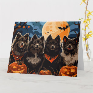 Finnischer Lapphund Halloween Spooky Karte