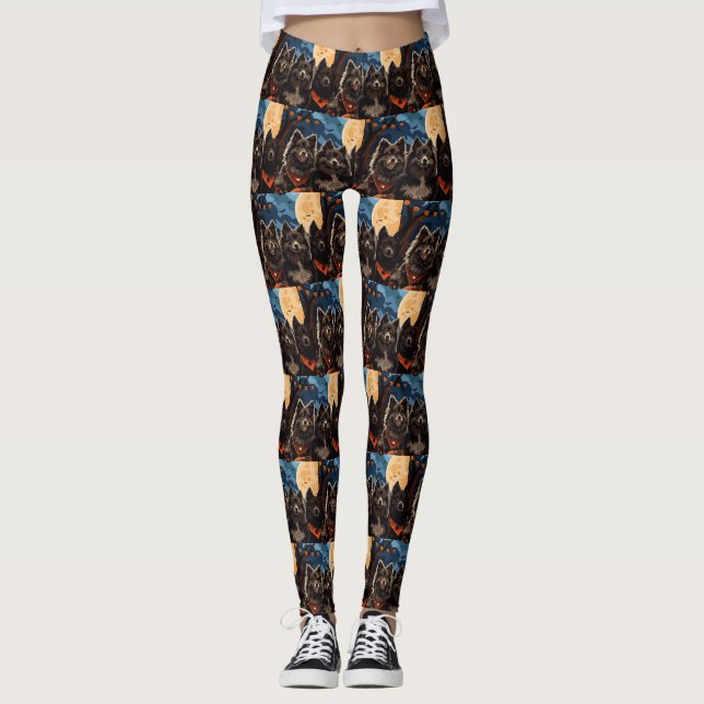 Finnischer Lapphund Halloween Spooky Leggings (Vorderseite)