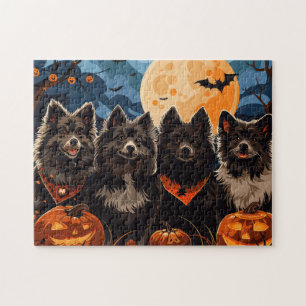 Finnischer Lapphund Halloween Spooky Puzzle