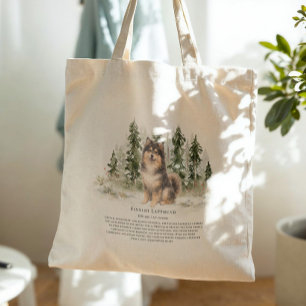 Finnischer Lapphund Hund Aquarell Rasse Zitat Tragetasche