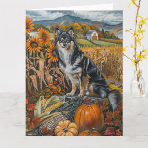 Finnischer Lapphund-Hund Herbsternte Erntedankfest Karte