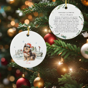 Finnischer Lapphund-Hund Monogramm Keramik Ornament