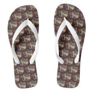 Finnischer Lapphund Hund Weihnachtsfestlich Flip Flops