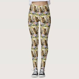Finnischer Lapphund mit Ostereiern Leggings