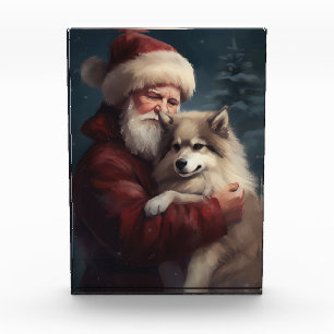 Finnischer Lapphund Santa Claus Weihnachtsfest Fotoblock