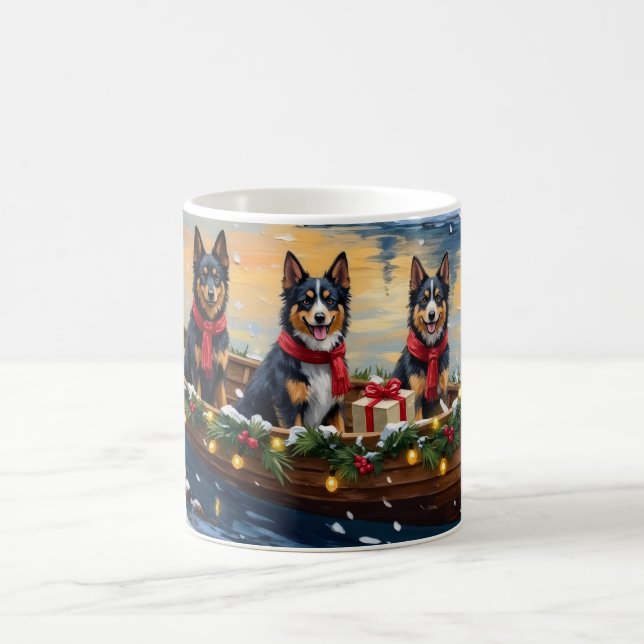 Finnischer Lapphund Weihnachtsboot Urlaub Kaffeetasse (Mittel)