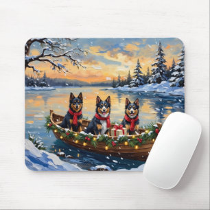 Finnischer Lapphund Weihnachtsboot Urlaub Mousepad
