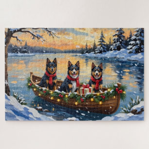 Finnischer Lapphund Weihnachtsboot Urlaub Puzzle
