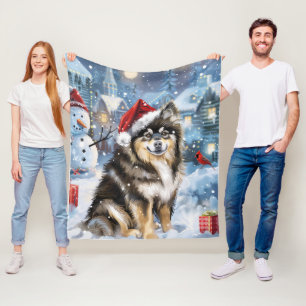 Finnischer Lapphund Winterwunderland Weihnachtsfre Fleecedecke