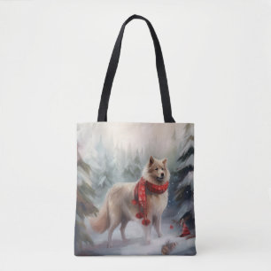 Finnischer Lappund Hund in Schnee Weihnachten