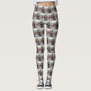 Finnischer Lappund Hund in Schnee Weihnachten Leggings