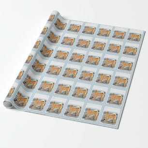 Finnischer Spitz am Meer - Hundekunst Geschenkpapier