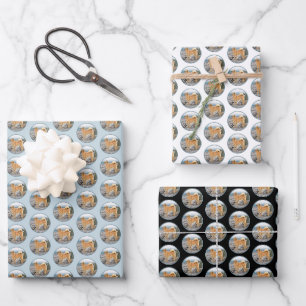 Finnischer Spitz an der Küste - Hundekunst Geschenkpapier Set