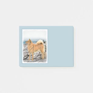 Finnischer Spitz beim Seashore-Gemälde - Hundekuns Post-it Klebezettel