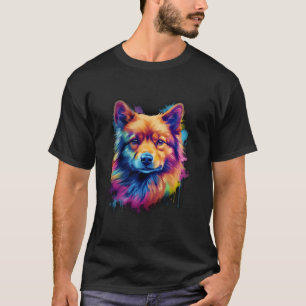 Finnischer Spitz Dog Impression Aquarellfarbenspli T-Shirt