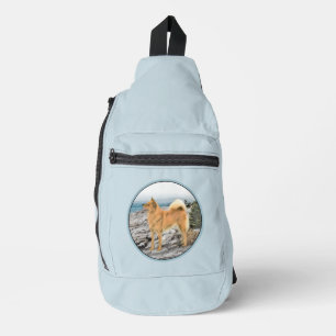 Finnischer Spitz Küstenmalerei Originale Hunde Kun Crossbody Bag
