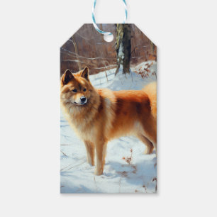 Finnischer Spitz Lass es schneien Weihnachten Geschenkanhänger