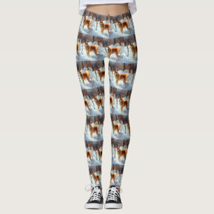 Finnischer Spitz lässt es Weihnachten schneien Leggings