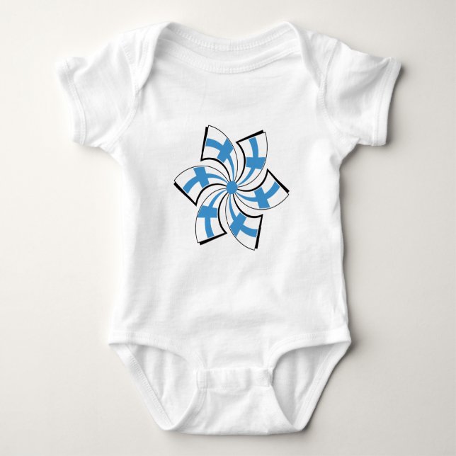 Finnischer Stern Baby Strampler (Vorderseite)