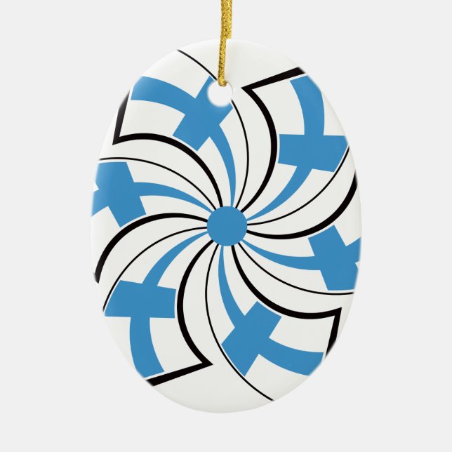 Finnischer Stern Keramik Ornament (Vorne)