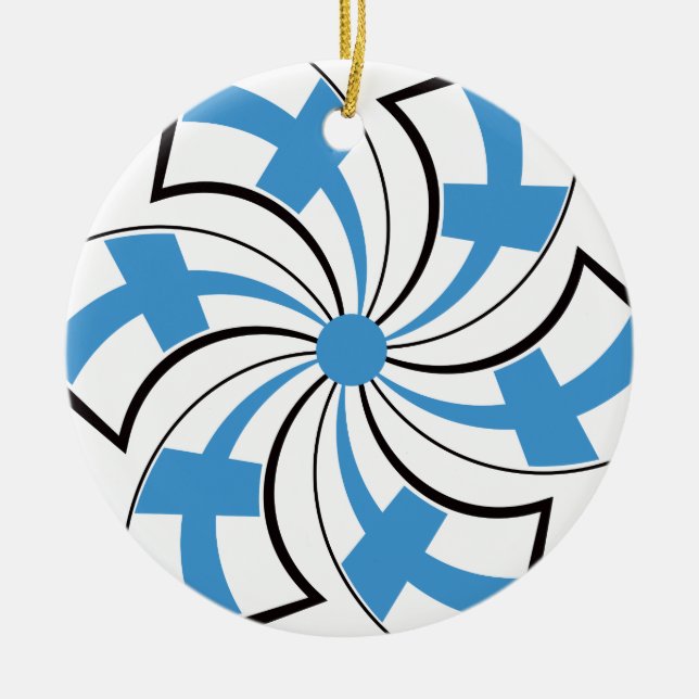 Finnischer Stern Keramikornament (Vorne)