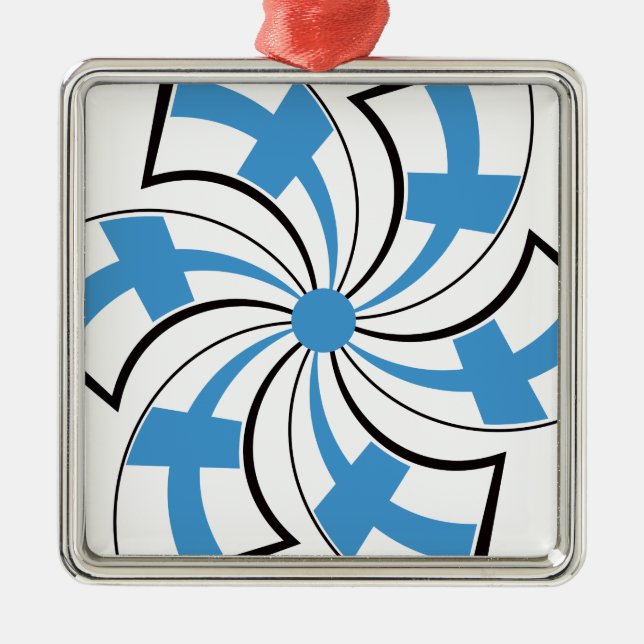 Finnischer Stern Silbernes Ornament (Vorne)