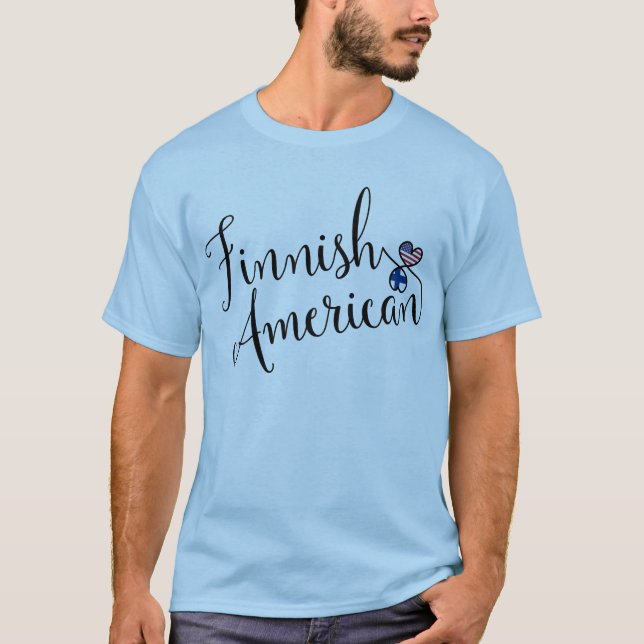 Finnisches American Entwinted Hearts Tee Shirt (Vorderseite)