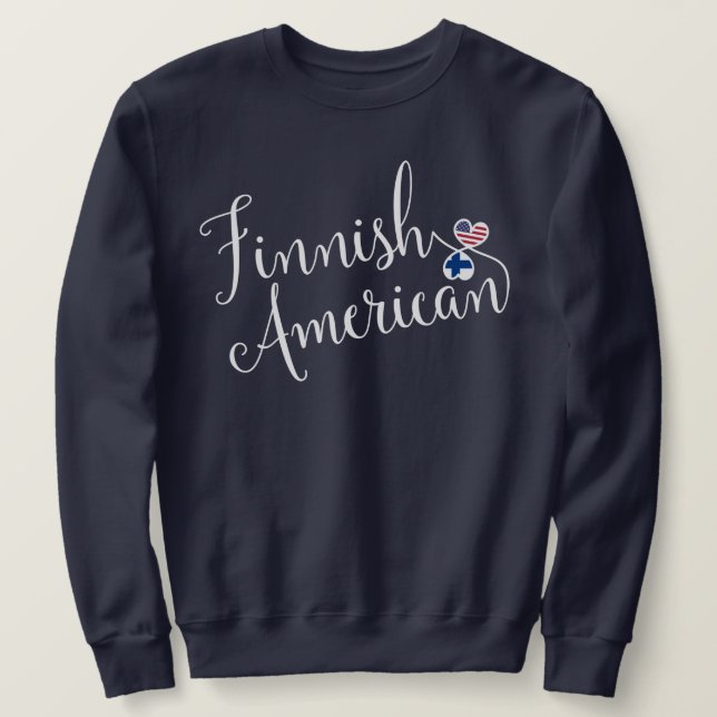 Finnisches Amerikaner Entwinted Herz-Sweatshirt Sweatshirt (Design vorne)