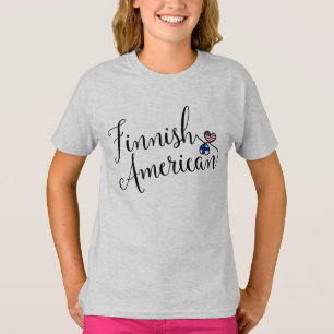 Finnisches Amerikaner Entwinted Herz-T-Shirt T-Shirt
