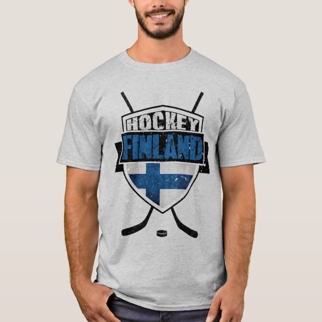 Finnisches Eishockeyschild-Suomi-T-Shirt T-Shirt (Vorderseite)