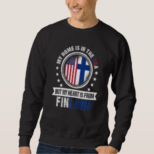 Finnisches Flaggenherz aus Finnland, USA Sweatshirt